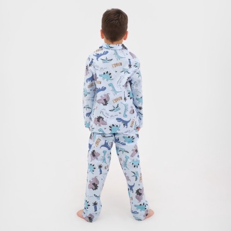 Pajama nursery from a flannel (shirt, trousers) KAFTAN "Dino", size 98-104, blue-4