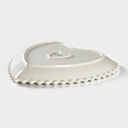 Porcelain plate Magistro "Heart", D = 25 cm, white color-2