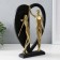 Polystone souvenir "Lovers from a large heart" gold with black 20x4.5x27.5 cm
