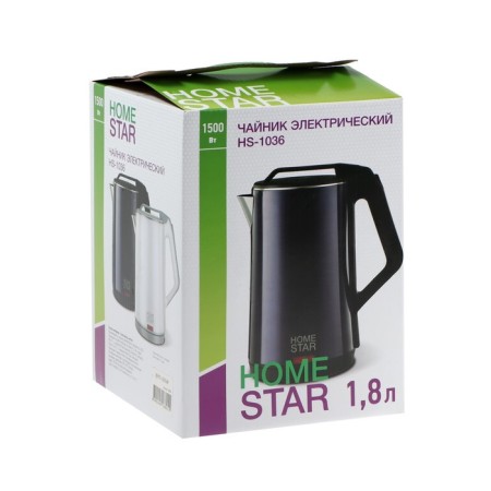 Electric kettle Homestar HS-1036, plastic, Metal flask, 1.8 l, 1500 watts, white-7