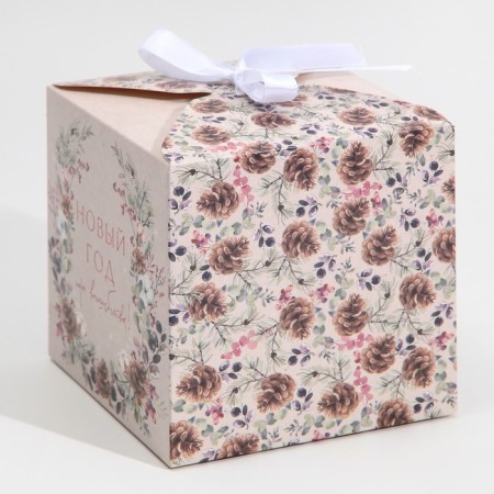 Folding box "New Year's watercolor", 12 x 12 x 12 cm, New Year-1