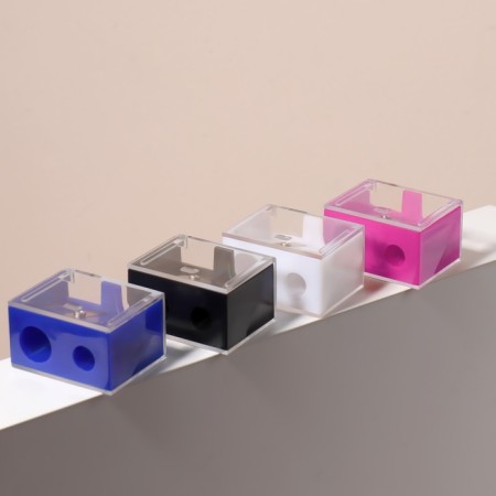 Cosmetic sharpener, with a lid, double, mix color-7