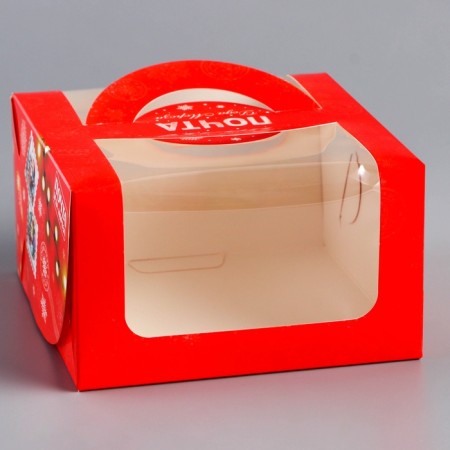 New Year. Bottos Port box with the window "Believe in miracles", 14 x 14 x 8 cm-1