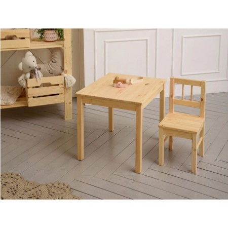Table and chair set of svala, a massif pine-13