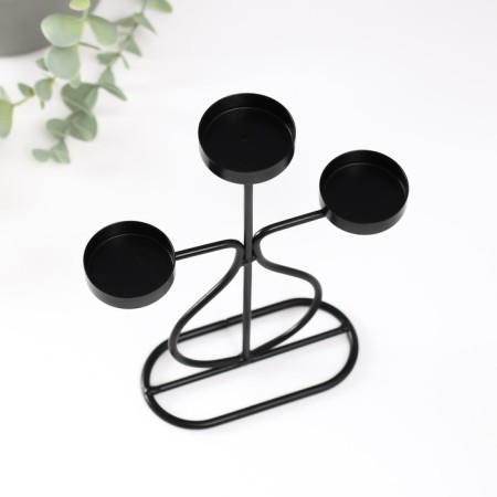 Summary metal for 3 candles "bottle" d = 4 cm black 15.5x6x21 cm-5