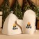 Bath white set 2 objects (hat, mittens) with embroidery "Give the heat"