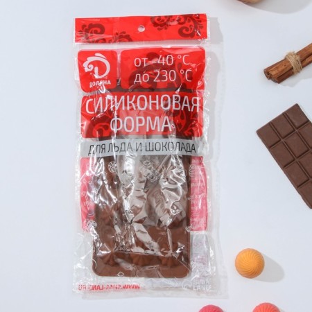 Form for chocolate of the share "Truffli", silicone, 21 × 10 × 2.2 cm, 15 cells, brown color-4