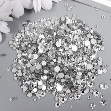 Decor for creativity Glass "Rhinestone Strived cone. Transparent" d = 1.5-6.5 mm set 1000 pcs