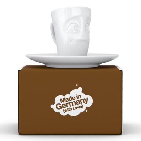 Coffee cup with a saucer TASSEN BUFFLED, 80 ml, white color-1