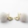 New Year! Earrings "New Year" fluffy bow, white in gold