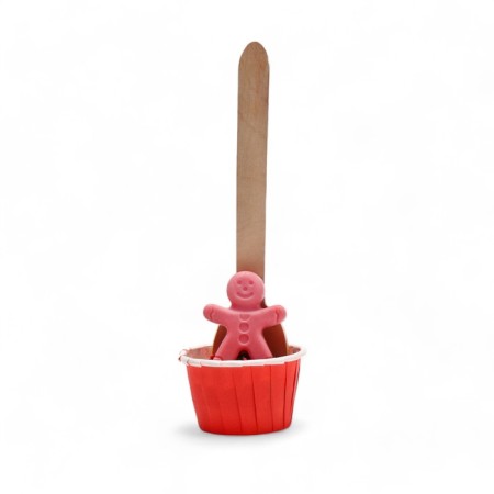 New Year. Figure chocolate "Hot chocolate with marshmallow" Gingerbread man, 48 g-1