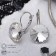 Earrings with rhinestones "Bright classic", white color in silver, d = 1.6 cm