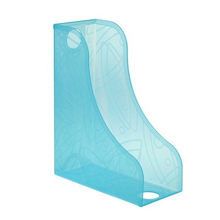 Paper tray is vertical stamm for folders, wide, with a pattern, tinted blue