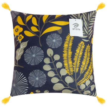 Decorative pillowcase with brushes Ethel "Sun", 43x43 cm-4