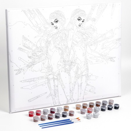 Picture on numbers on a canvas with a subframe of the “twin-dancer”, 40 x 50 cm-1
