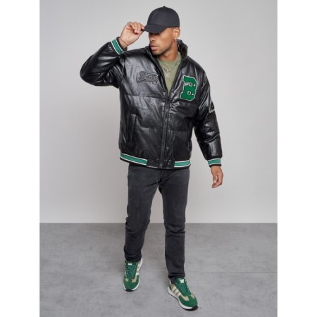 Eco -leather jacket men's, size 50, black color-6