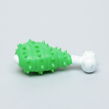Two -layer toy (hard and soft plastic) "lower leg", 12 cm, green-2
