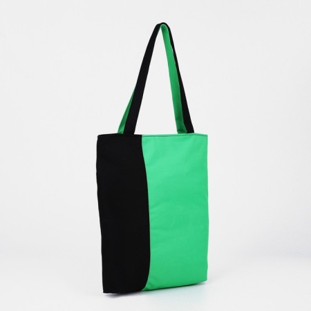 Textile bag on lightning, black/green color