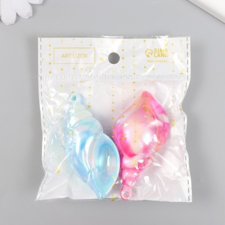 Decor for creativity Plastic "Shell. Hologography" mix 7 cm-3