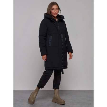 Coat insulated winter female, size 54, black color-2