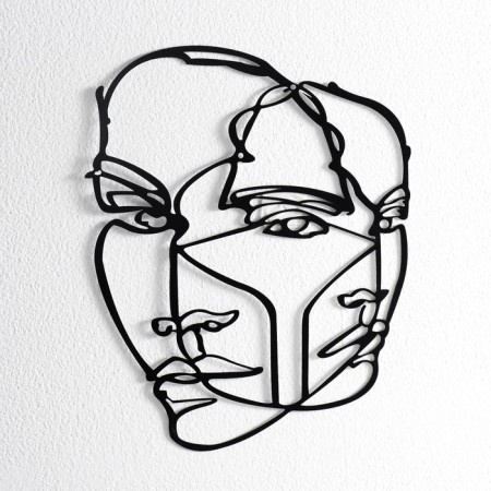 Panel interior metal "Two persons. Abstraction" 25x20 cm-1