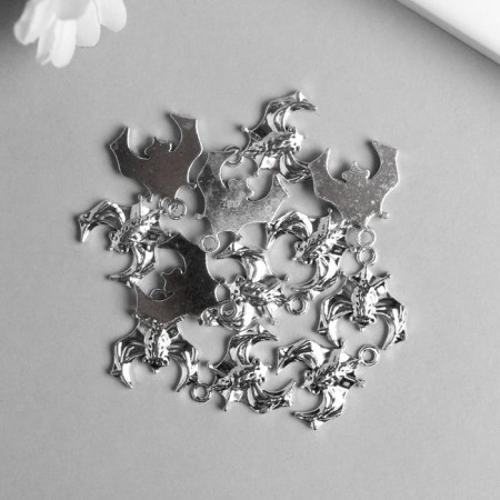 Decor Metal for creativity "Bat" silver 2802 1.6x2 cm-2