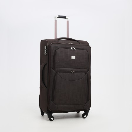 Big suitcase 28 ", a lightning department, code castle, 4 wheels, 2 outer pockets, brown color-1