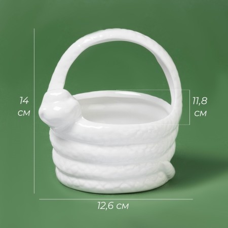 New Year's candidate "Lovely snakes", 12.6 × 11.8 × 14 cm, white color-1