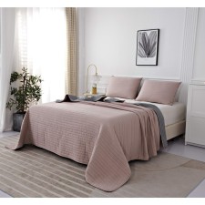 The bedspread and pillowcase 