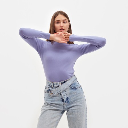 Women's turtleneck Minaku: Basic Line, lilac color, size 52-3