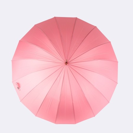 Umbrella - semi -automatic “pastel” cane, 16 knitting needles, r = 52 cm, pink color-4
