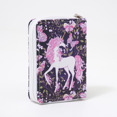 Children's wallet with a zipper, purple color-1