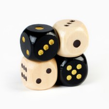 Bones playing, wooden, set 4 pcs, 1.6 x 1.6 cm
