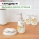 A set of accessories for the bathroom "Rose", 4 items (400 ml dispenser, soap dish, 2 glasses), white color
