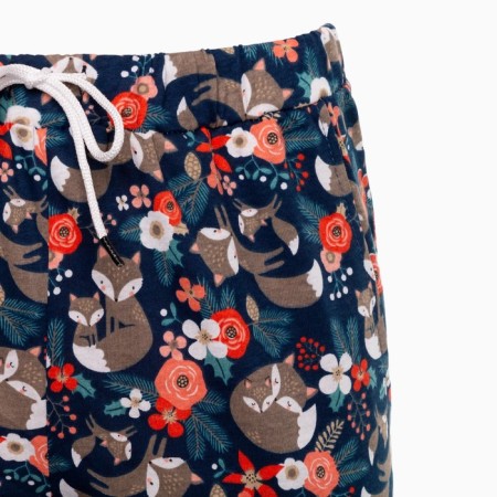 Female pants with print, blue color, size 56-6