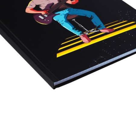 College-wiper in a solid cover 7BC, A4, 120 sheets, space guitarist, cage block, matte lamination, selective varnish-2