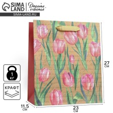 Package Gift Craft Vertical, Packaging, Tulips, Ml 23 x 27 x 11.5 cm