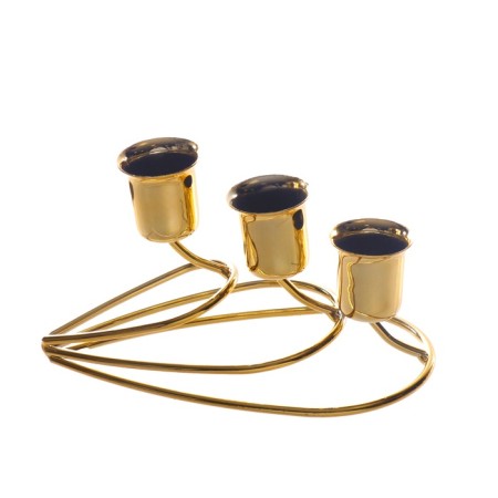 Summary metal for 3 candles "drops" gold 15x9x9 cm-5