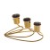 Summary metal for 3 candles "drops" gold 15x9x9 cm
