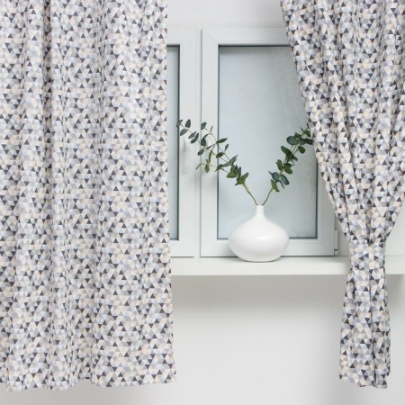 Curtains for the kitchen Ethet Triangles 149x180 cm - 2 pcs, grabbing - 2 pcs, 80% HL, 20% PE-1