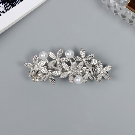 Halfish hairpin "Dilis" Flowers, 6 cm, silver