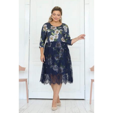 Women's dress, size 58, blue color-2