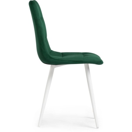 Stool on a metal frame chilli metal/velor, white/green 44x50x85 cm-2