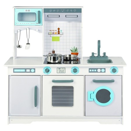Children's wooden game kitchen "Bloom Style" with 4 objects of dishes-5