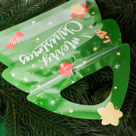 Gift package, "Christmas tree", with zip-lock fastener, 18.5x6.9x21cm-1