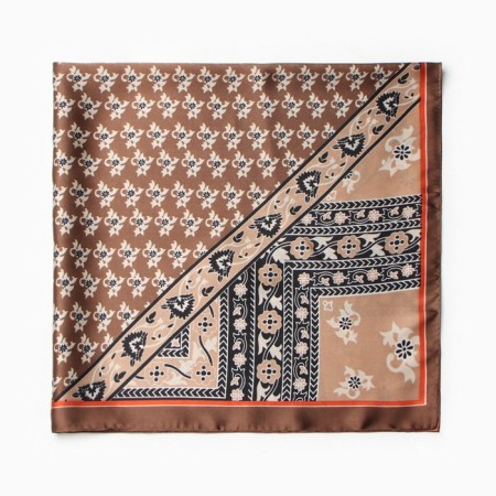 Women's scarf minku 70*70 cm, brown-2