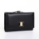 Women's wallet on the button, black color