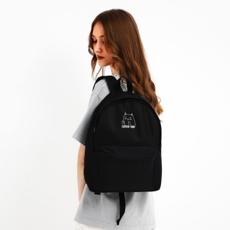 School textile Backpack "Kit, with pockets", 27x11x37, black-5