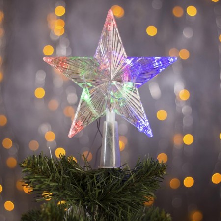 LED top for the Christmas tree "Transparent" 15 cm, 10 LED, wire 2 meters, 220 V, glow RG/RB