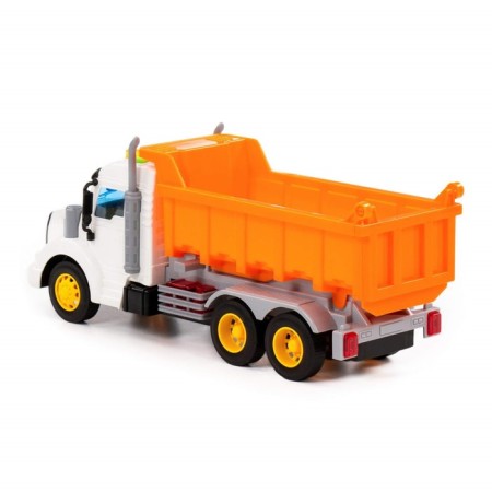 The "pros" dump truck inertial, light and sound effects, color orange color-7